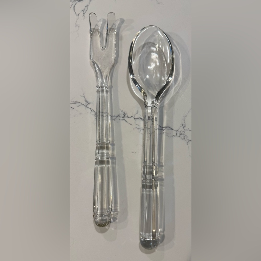 Elegant Clear Glass Serving Utensils